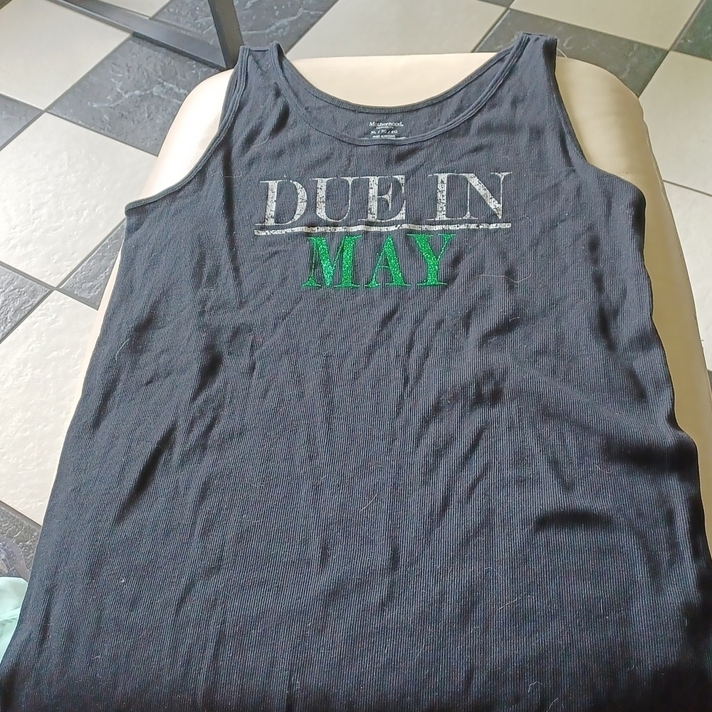 Motherhood Maternity Women's Black Due In May Tank Top New Size XL
